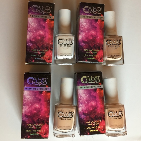 Bundle of Color Club Nail Lacquer Polish, Set of 4, Pale Nudes Naked Shades, New - Picture 1 of 8